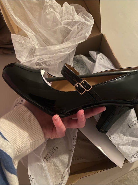 Mary Jane Shoes - Mary Jane Black Patent Double-Strap Mid Heel
